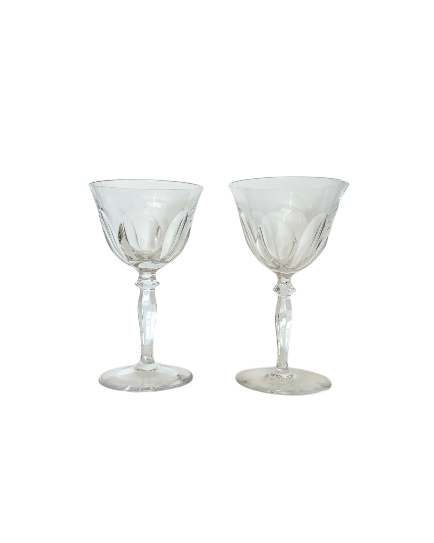Vintage 1960’s Crystal Wine Glasses, Set of 2