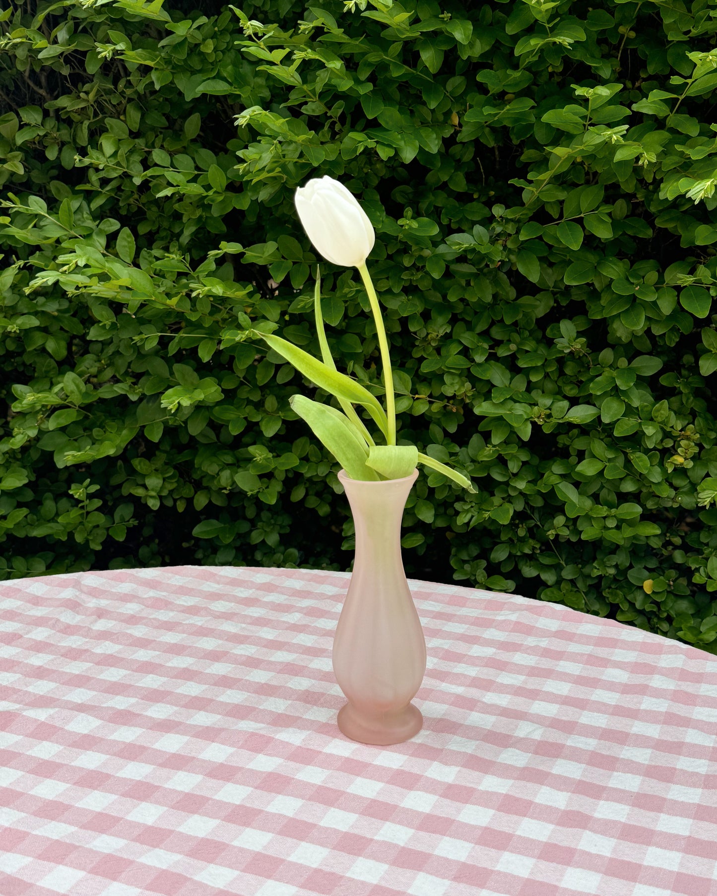Vintage Viking Frosted Pink Bud Vase