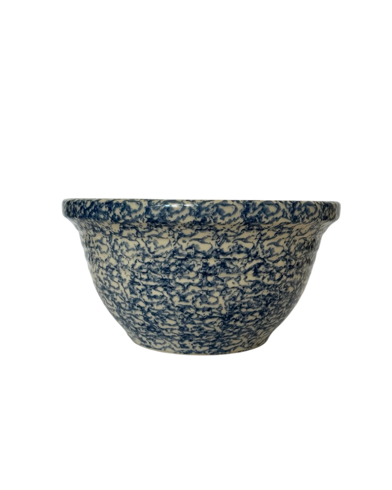 Blue Spongeware Serving Bowl