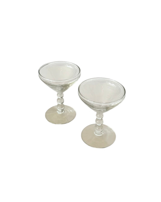 Vintage Mid Century Champagne Coupes, Set of 2