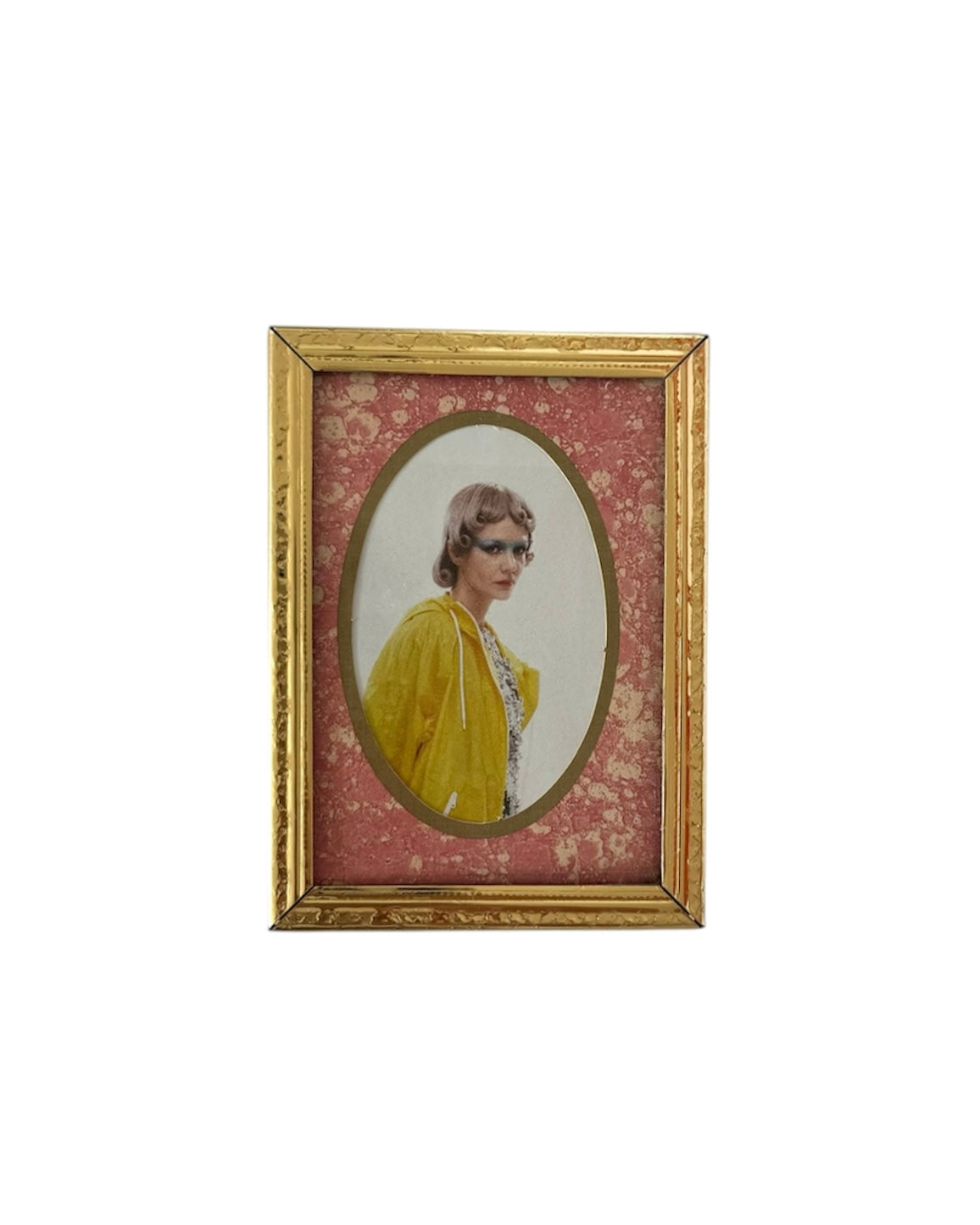 Small Brass Picture Frame with Oval Mat