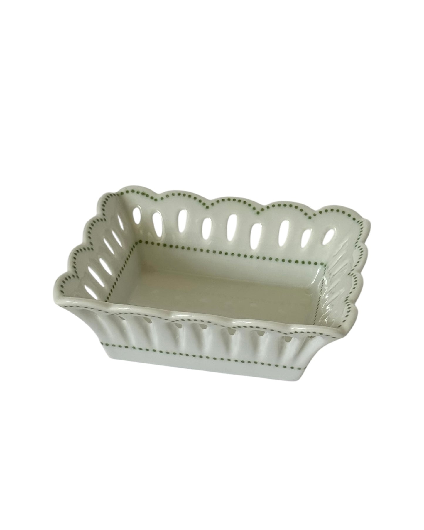 Green Dotted Trinket Dish