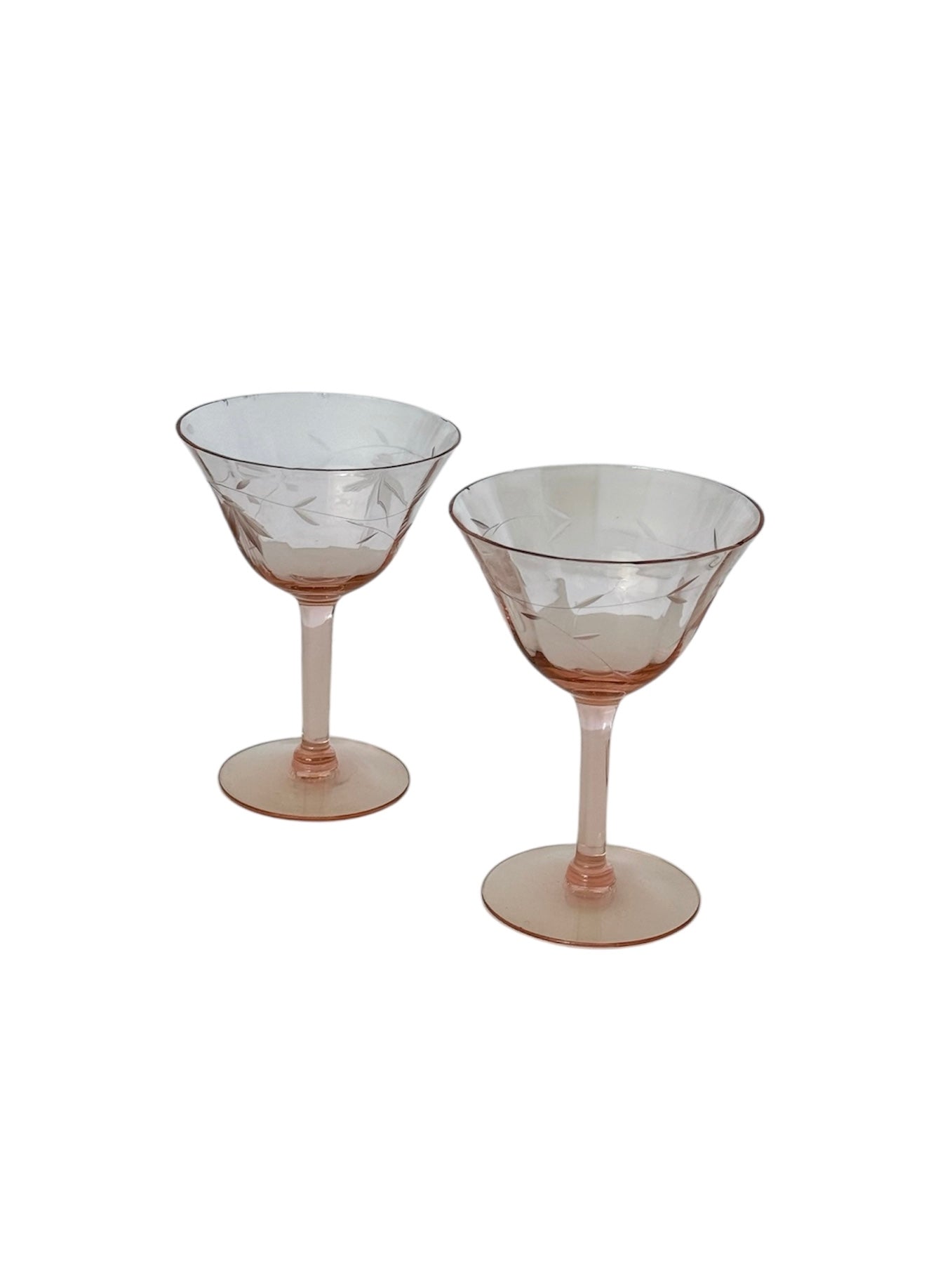 Pink Depression Glasses, Set of 2