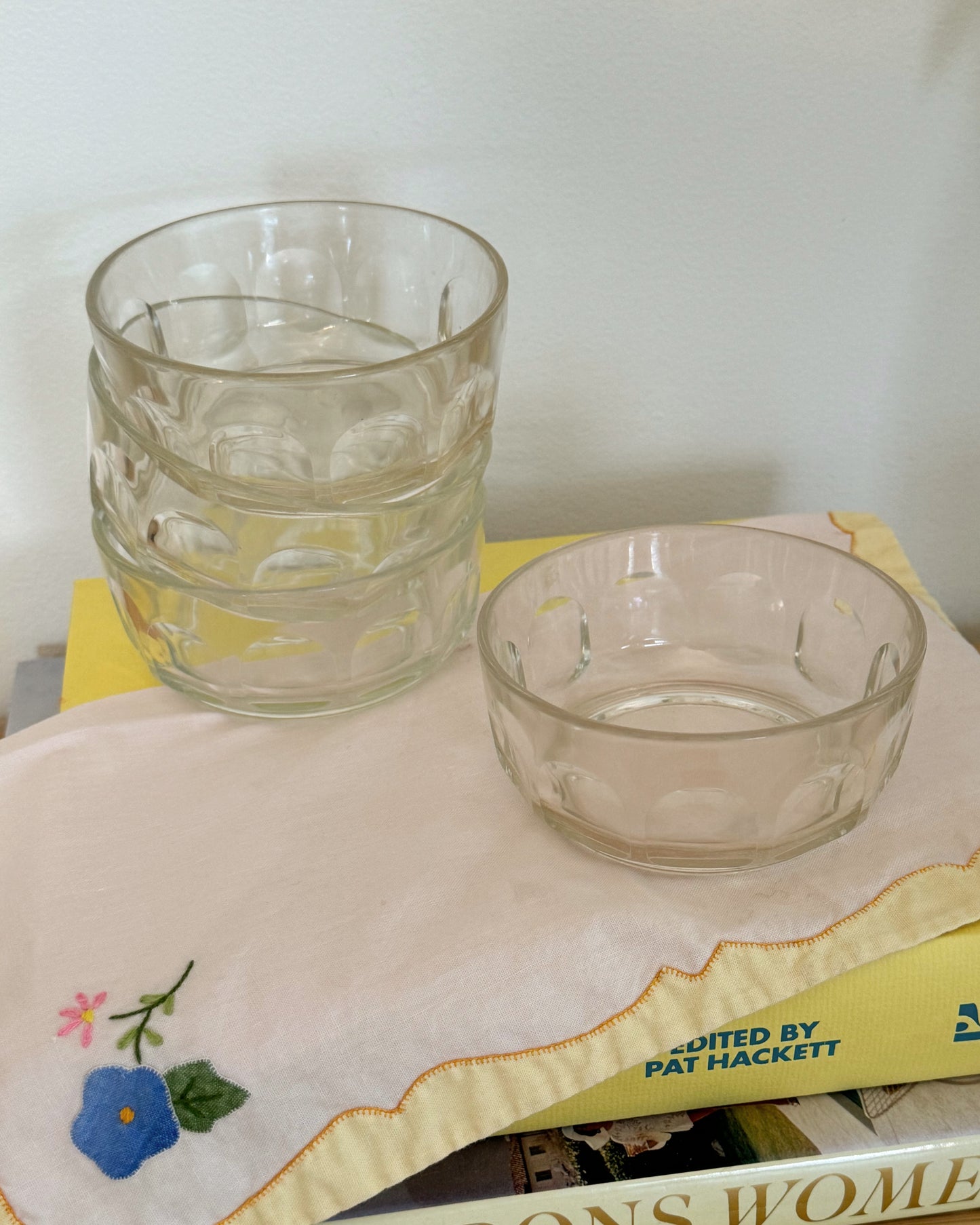 Vintage Small Thumbprint Bowls, Set of 4