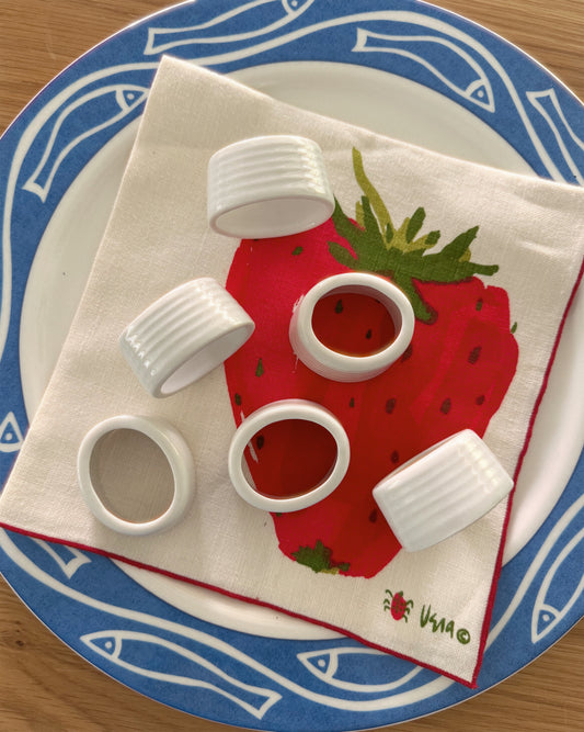 Ceramic Napkin Rings, Set of 6