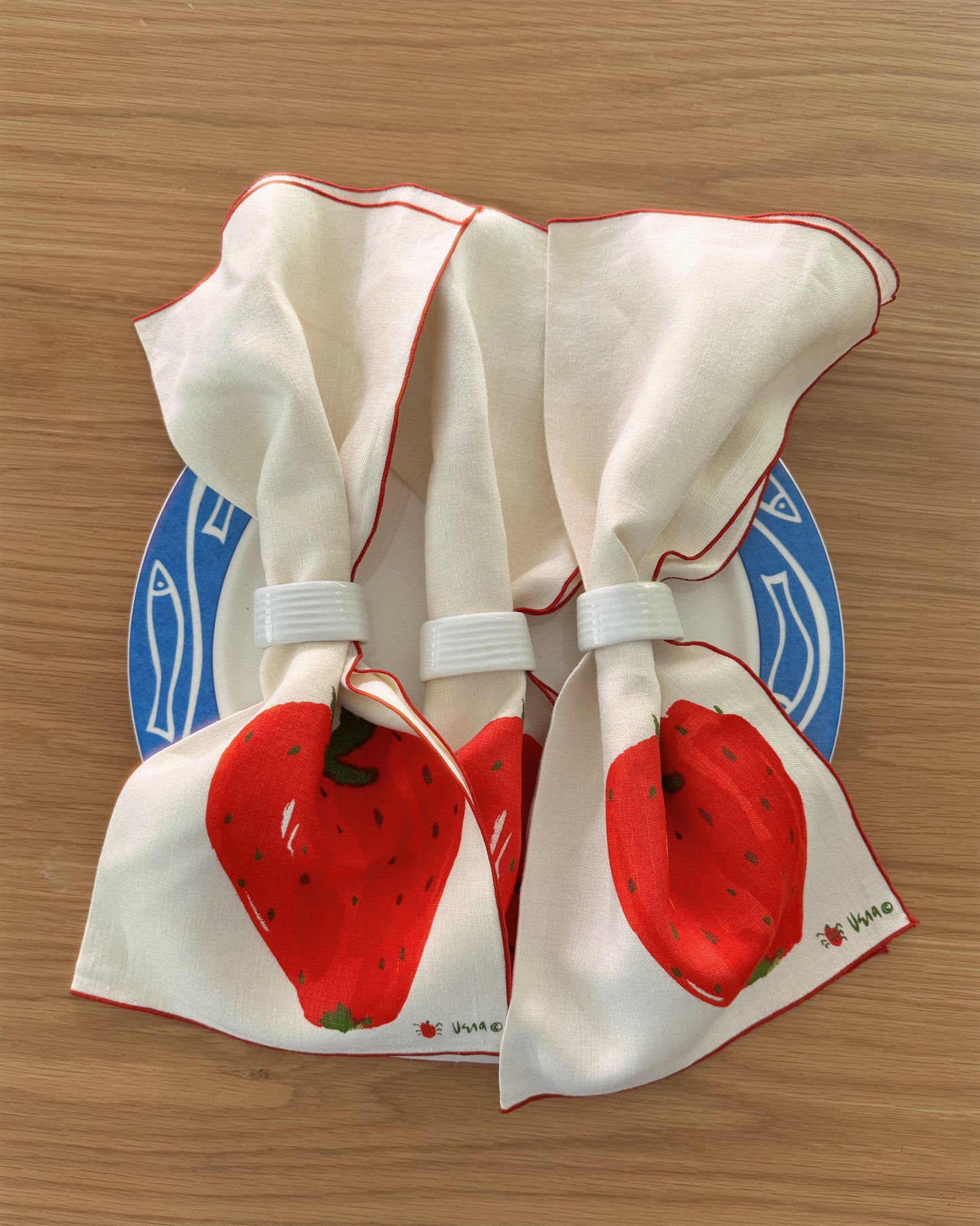 Ceramic Napkin Rings, Set of 6