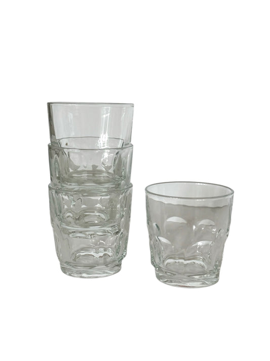 Vintage Thumbprint Juice Glasses, Set of 4
