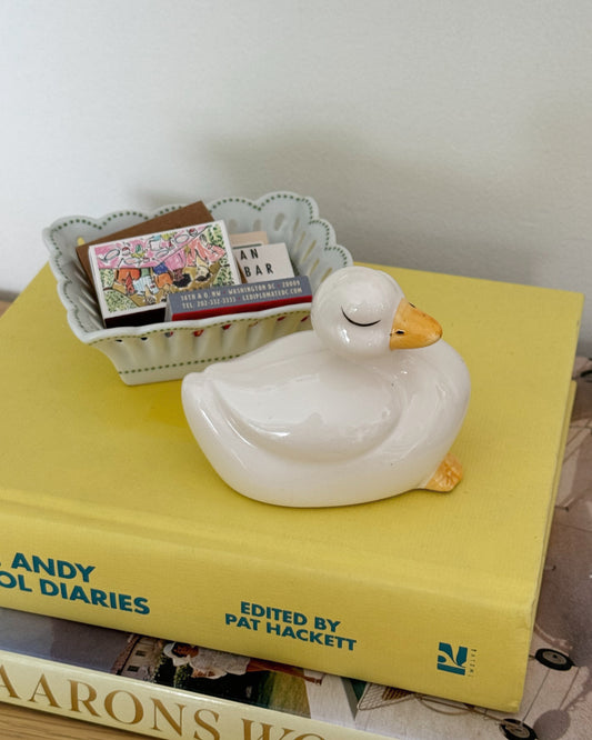 Vintage Sleeping Duck Figurine