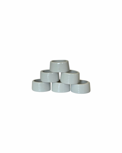 Ceramic Napkin Rings, Set of 6